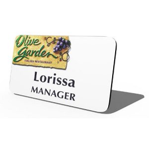 Plastic Badge created for Olive Garden