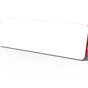 White with Red Core Plastic Name Tag