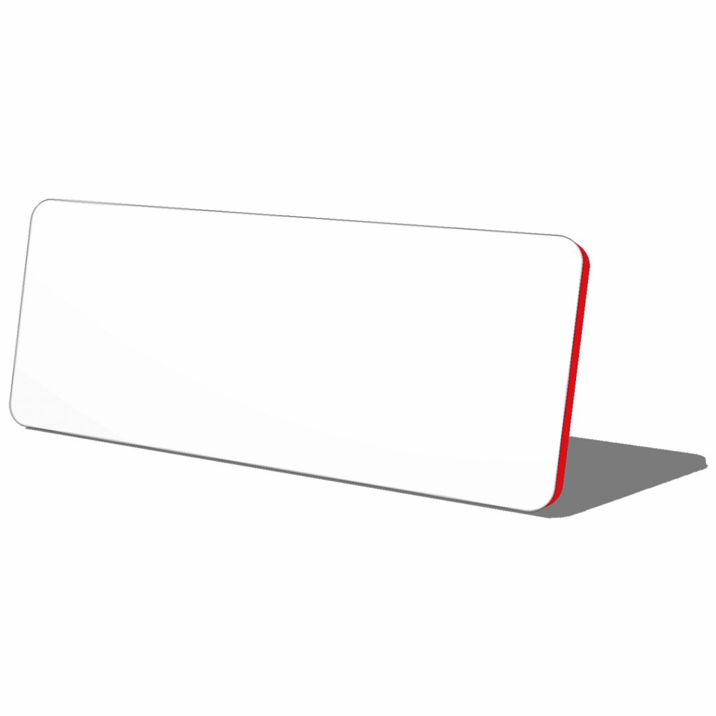 WHITE RED TAGS LABELS MAGNETS 1 1/2 X 3 1/4 CORNERS U 25 BLANK NAME BADGE KIT 