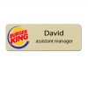 Burger King Manager Name Tags