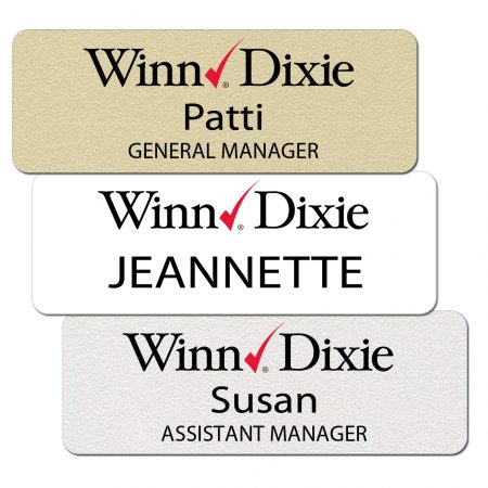 Winn Dixie name Tags and Badges