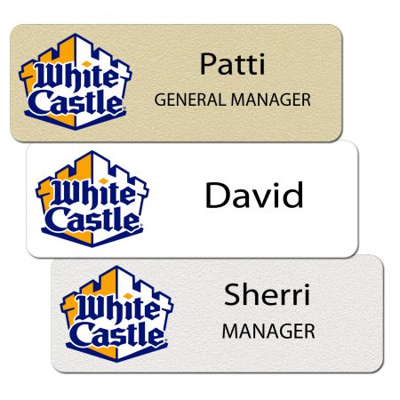 White Castle Name Tags and Badges