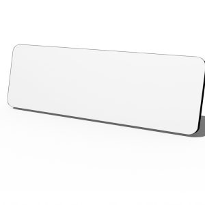 White with Black Core Plastic Name Tag