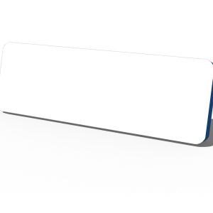 White with Blue Core Plastic Name Tag