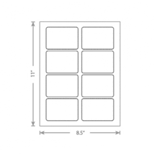Plain White Adhesive Labels 3.375 x 2.3125 inches on 8.5 x 11 inches