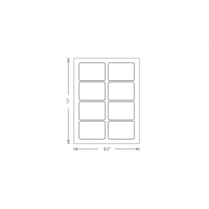 Plain White Adhesive Labels 3.375 x 2.3125 inches on 8.5 x 11 inches