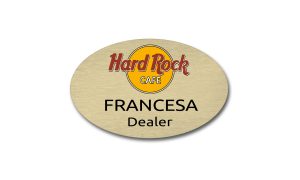 Gold Oval Metal Name Badge