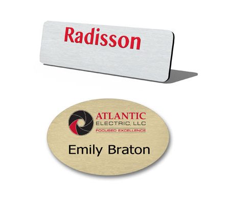 metal name tags