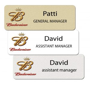 Budweiser Name Tags