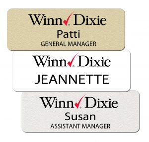 Winn Dixie name Tags and Badges