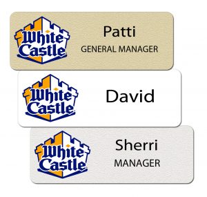 White Castle Name Tags and Badges