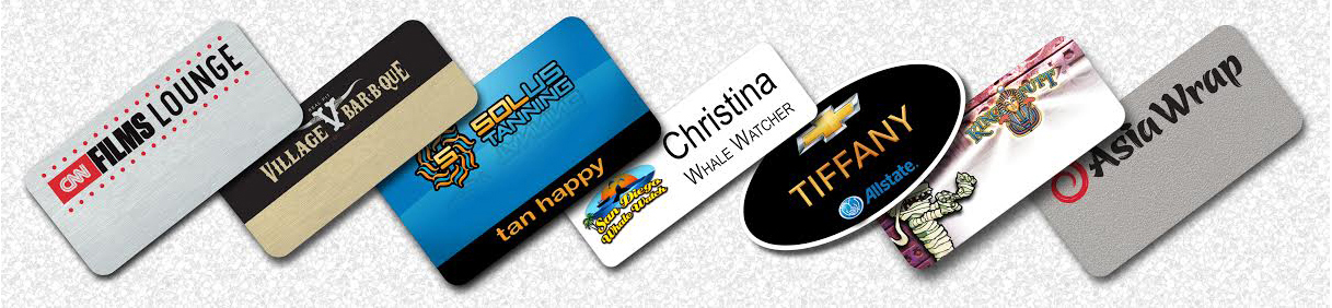 Collage of sample name tags